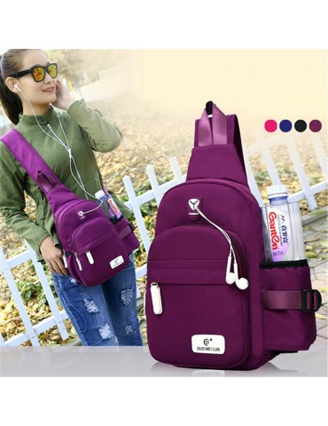 Women Nylon Daily Crossbody Bag Waterproof Durable Chest Bag Shoulder Bag Sling Bag