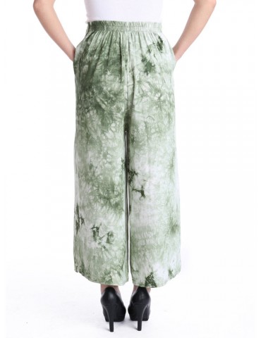 Casual Tie-dyed Wide Leg High Waist Pants For Women