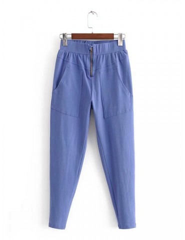 Elastic Waist Casual Big Pocket Trousers