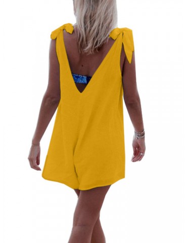 Casual Before After Deep V-Neck Sleeveless Straps Rompers