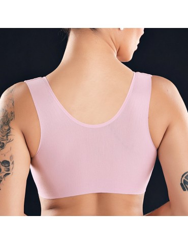 5XL Plus Size Front Closure Lace Wireless Lightly Lined Bras