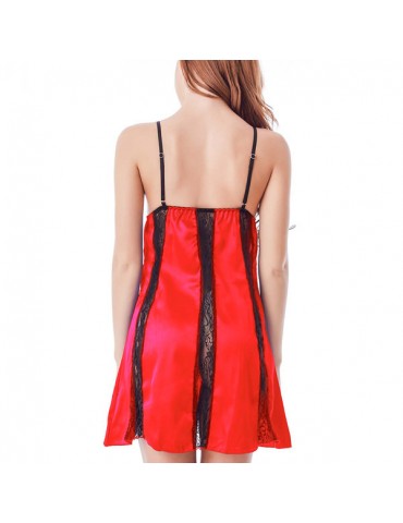 Plus Size Lace Crocheted Patchwork Plunge Babydolls Lingerie