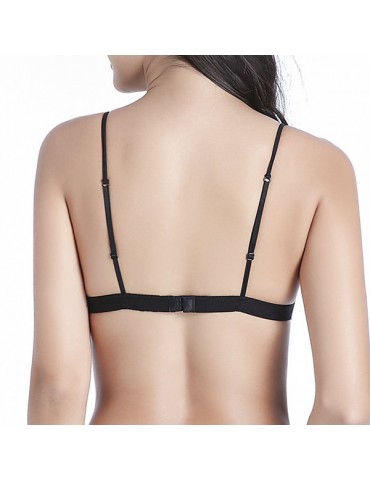 Sexy Lace Embroidered Unlined Deep Plunge Wireless Bralettes