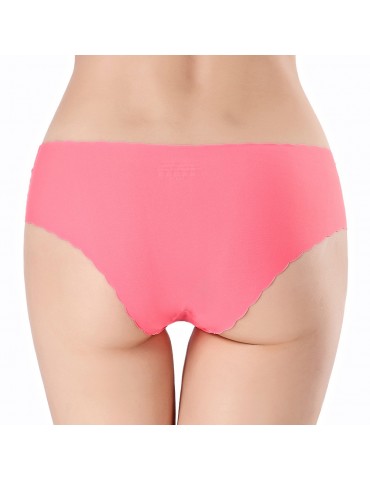 Sexy Hollow Buttock Seamfree Ice Silk Mid Waist Panties