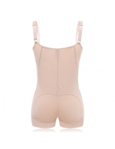 Plus Size Abdomen Control Front Zipper Shapewear Bodysuit
