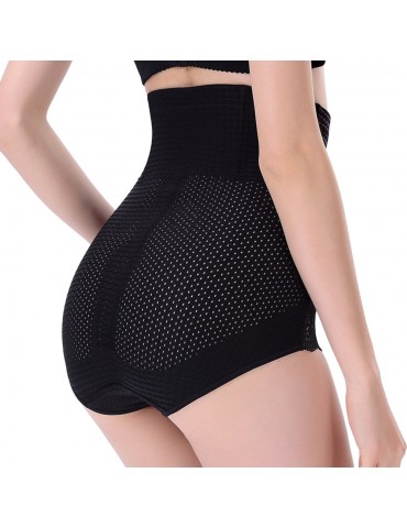 Breathable Mesh High Waist Hip Lifting Lace-trim Shapewear