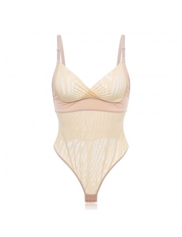 Plus Size Sexy Deep Plunge Tummy Control Shapewear Bodysuit