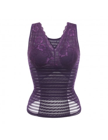 Breathable Lace Tummy Shaping Deep Plunge Shapewear