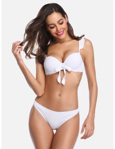Sexy Ruffle Bandage Backless Wireless Bikinis For Newchic