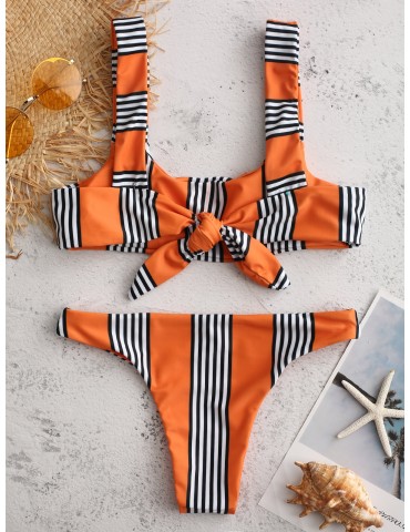 Sexy Swimwear Women Stripe Bandeau Plaid Bowknot Sexy Cute Bikinis By Newchic