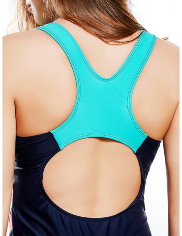 Slimming Patchwork Sport Wireless One Piece Swimwear For Women