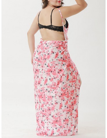 Plus Size Printed Multi-way Wear Shawl Beach Dress Cover-Ups Swimwear