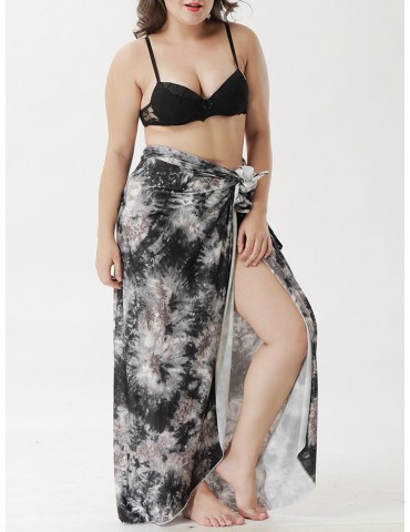 Plus Size Printed Sunscreen Multi-way Wear Beach Skirt Cover-Ups