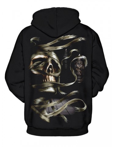 Halloween Skull Pattern Hooded Long Sleeve Women Hoodies