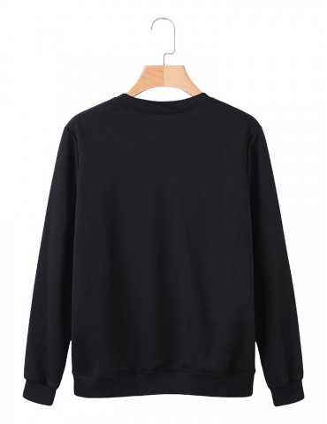 Casual Letter Print Long Sleeve O-neck Sweatshirts For Women