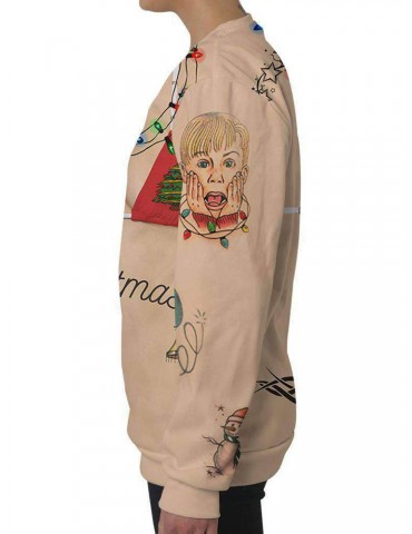 Casual Christmas Cartoon Print Long Sleeve Sweatshirt